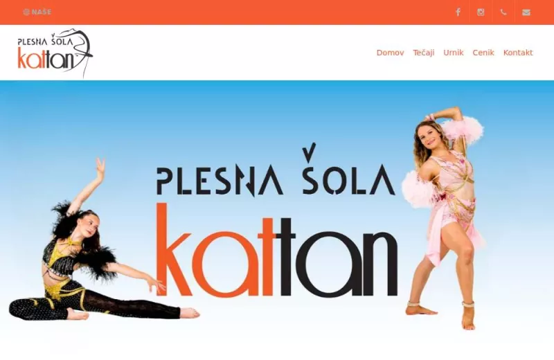 Spletna stran Kattan: posnetek naslovne strani